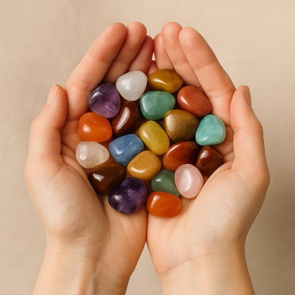 Tumbled Stone Scoop · Assorted Polished Crystals · Brazil & Madagascar