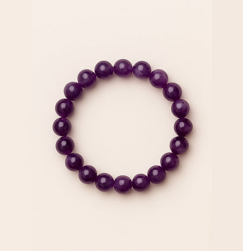 Amethyst Bracelet · 8mm Natural Beads · Brazil