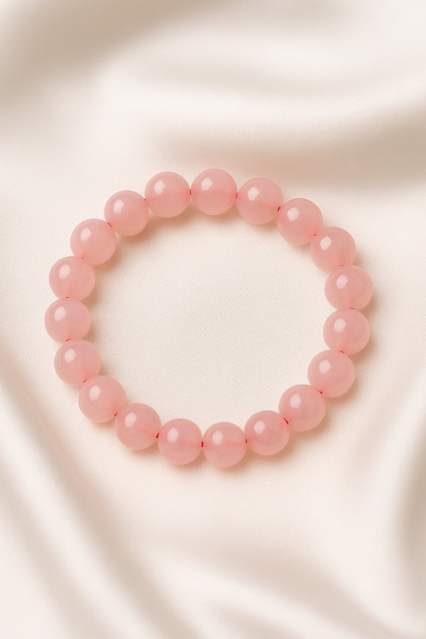 Rose Quartz Bracelet · 8mm Natural Beads · Madagascar