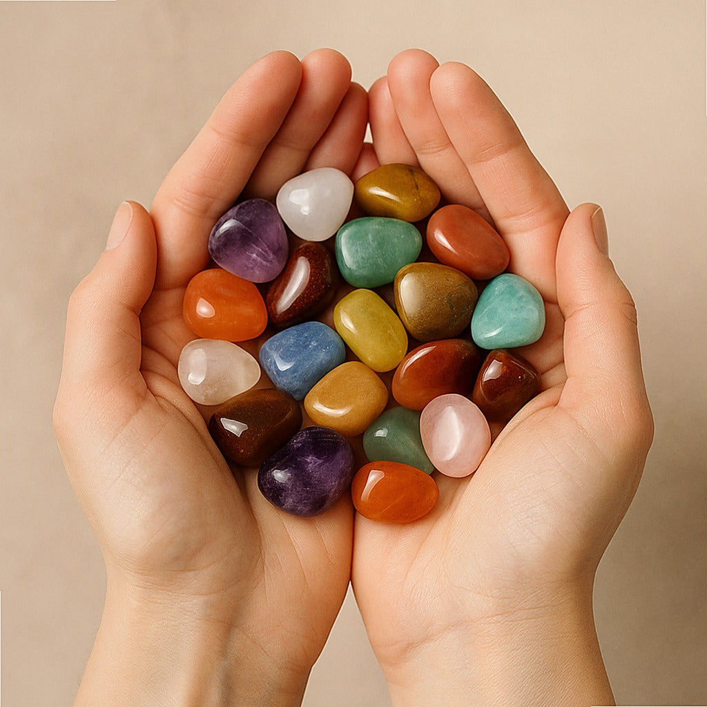 Tumbled Stone Scoop · Assorted Polished Crystals · Brazil, Madagascar & Mexico