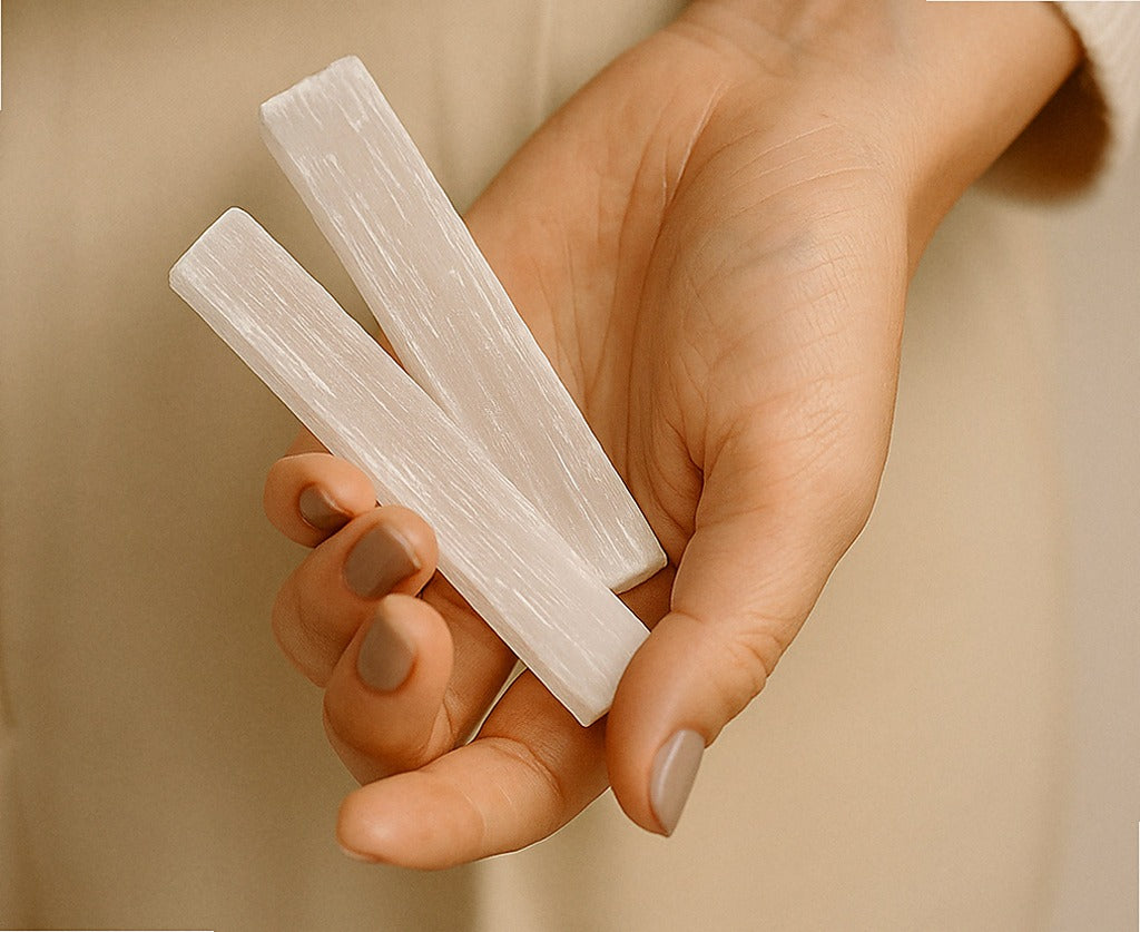 Selenite Stick (Satin Spar) · 4" Raw Natural Wand · Morocco